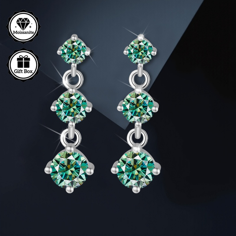 Women's 1.8 Carat GRA Moissanite Earrings, Elegant Design